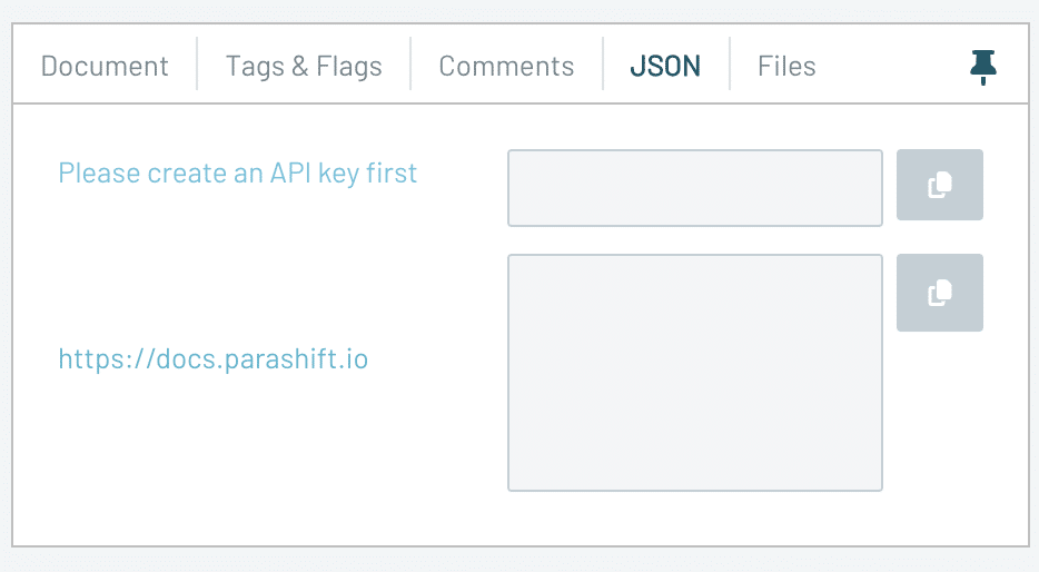 Parashift Platform: JSON