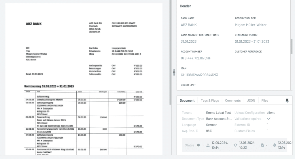 Bank-account-statement-validation